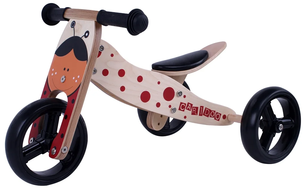 Wooden Trick Bike Kids Balance Training Bike Wooden Walking Tricycle EVA Tire