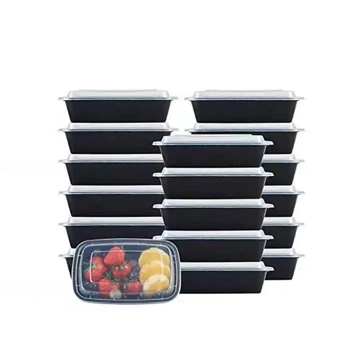 24/28/32 oz meal prep rectangle disposable containers with lids for food rectangle disposable food container with lid