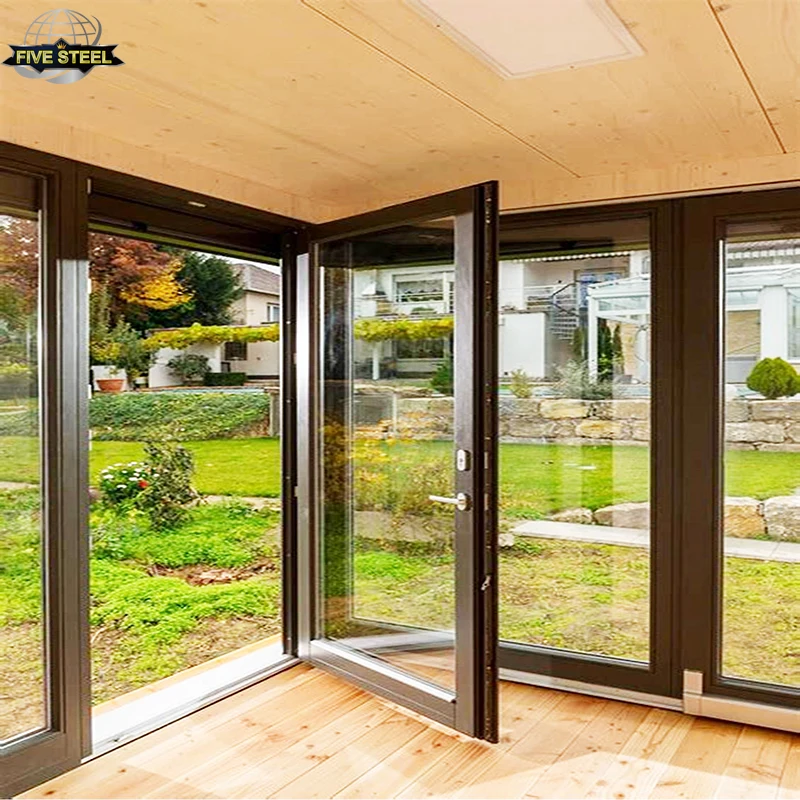 Single Double Glass Aluminum Frame Swing Door Modern Casement Aluminum Doors And Windows Design