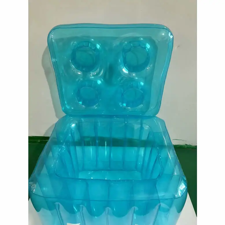 2024 New Inflatable blue Square Ice Bucket Drink Bottle Beer Can Holder Inflatable China Ice Cooler Ice Bucket price