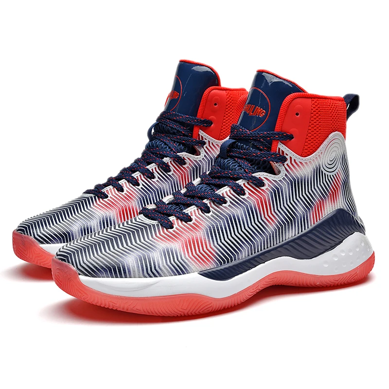 Custom Fashion Non-slip Wear-resistant Rubber Sole Outdoor Breathable Basketball Style Shoe Men Sneakers Sport Shoes Basketball