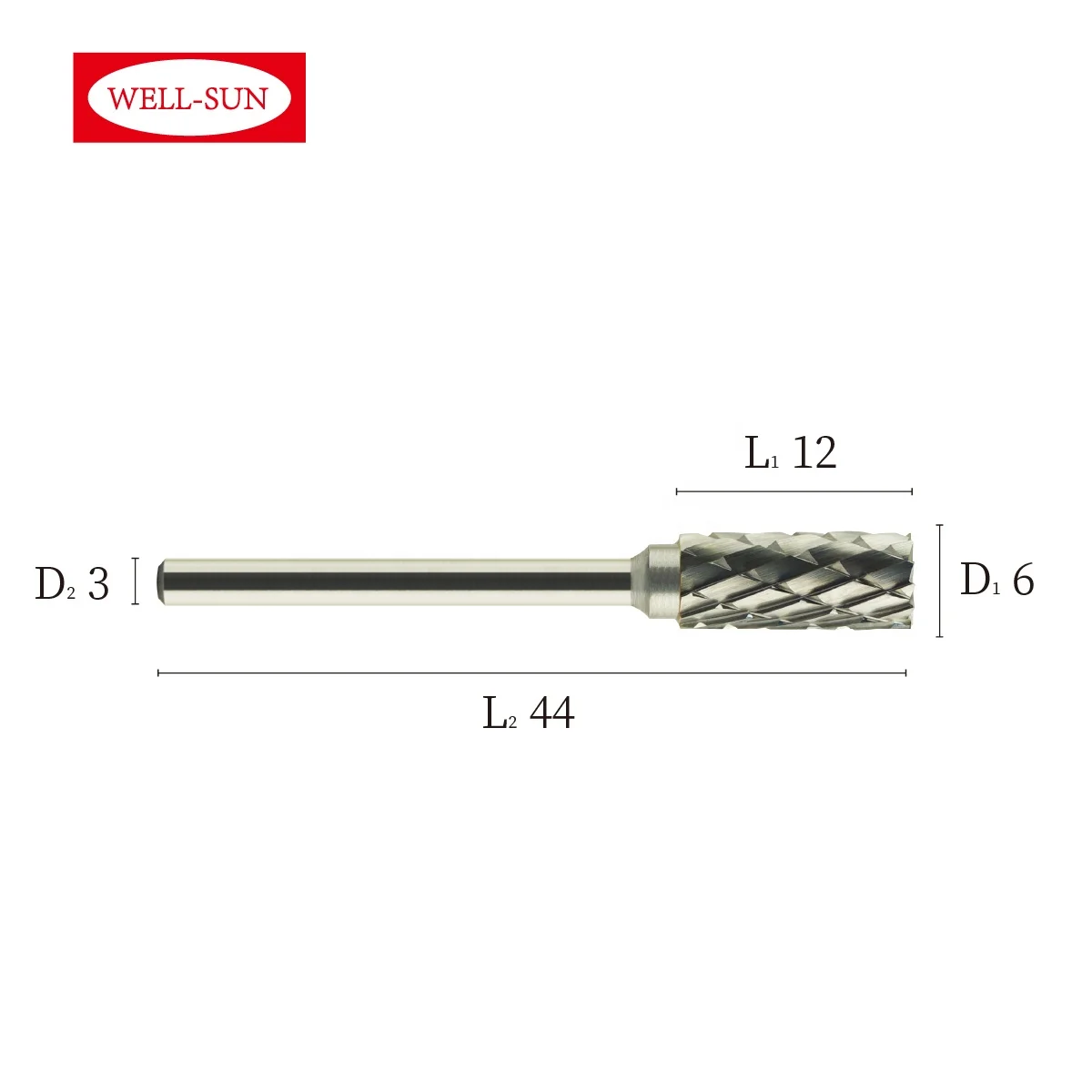 B-06-300186 Factory Cylindrical With End Cut Tungsten Rotary Carbide Burr 3mm shank Removing Metal Working Bur