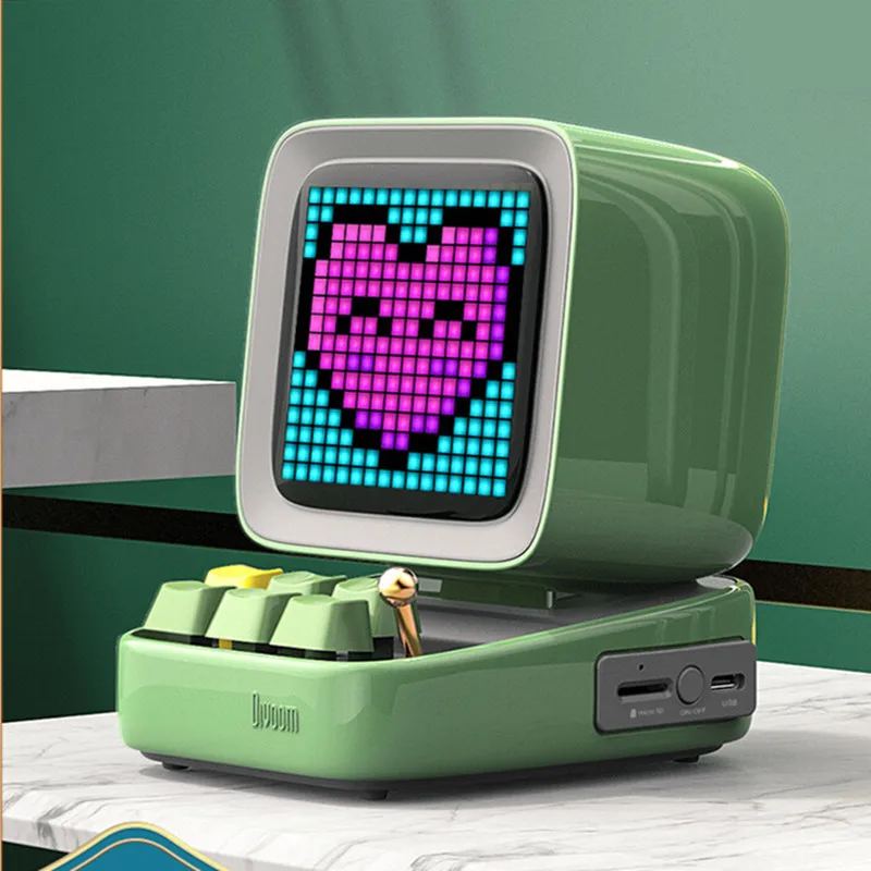 Divoom Ditoo Retro Pixel Art Bluetooth Portable Speaker Alarm Clock DIY LED Display Board, Birthday Gift Home Light Decoration