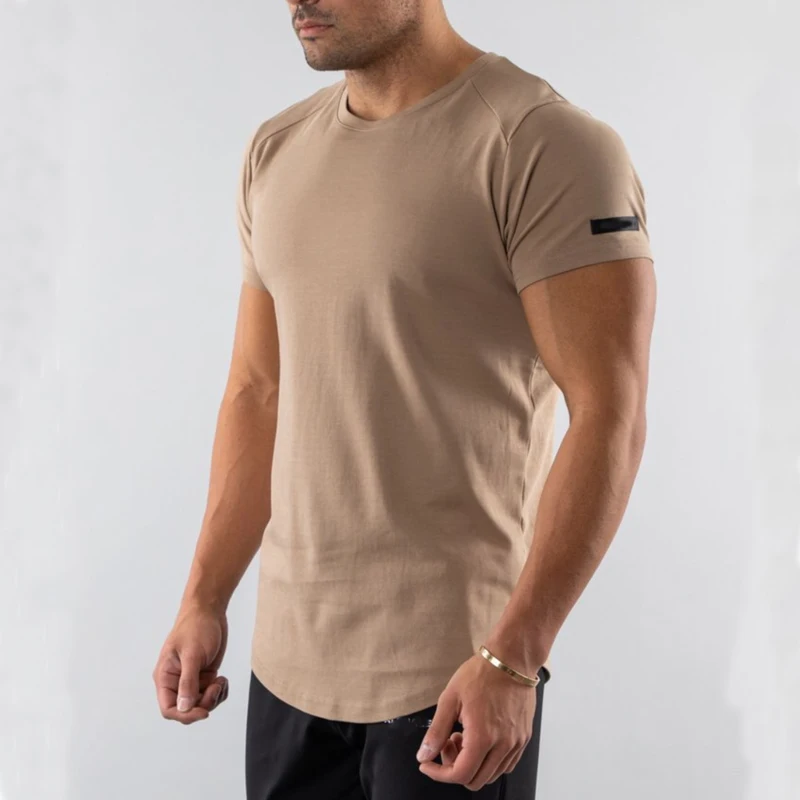 Plain Muscle Fit T Shirt Cheaper Longline T Shirt For Men