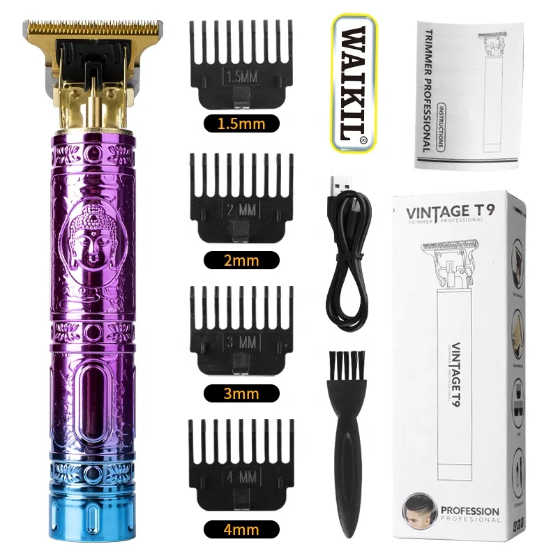 WAIKIL 16-style wholesale T blade 0mm electric bald hair trimmer New Retro T9 mini hair clipper machine shaver for men