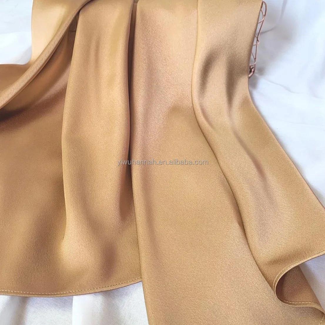 Manufacturer Wholesale One Piece Shawl Satin Muna Ombra Kinder Silk Crepe Hijab Jaz Niqab Style For Little Girls Muslim