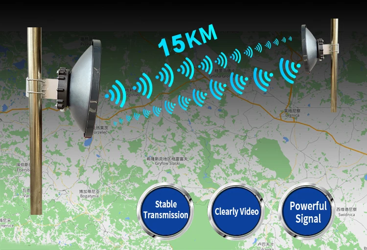 5Ghz 15km  long range wifi wireless video transmitter receiver wireless backhaul bridge