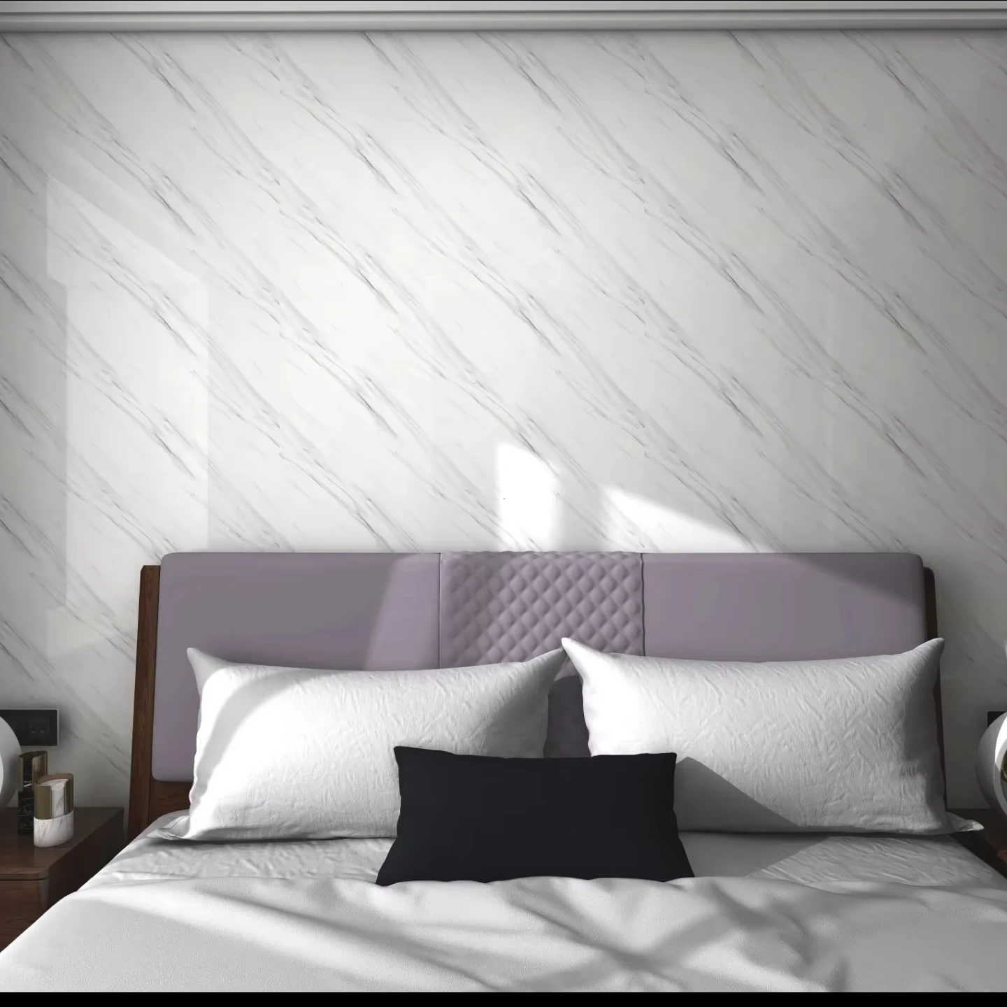 UDK marble Wall Tiles Sticker 60cm*60cm Foam Panel Wallstickers Room Kitchen Sticker for home decor