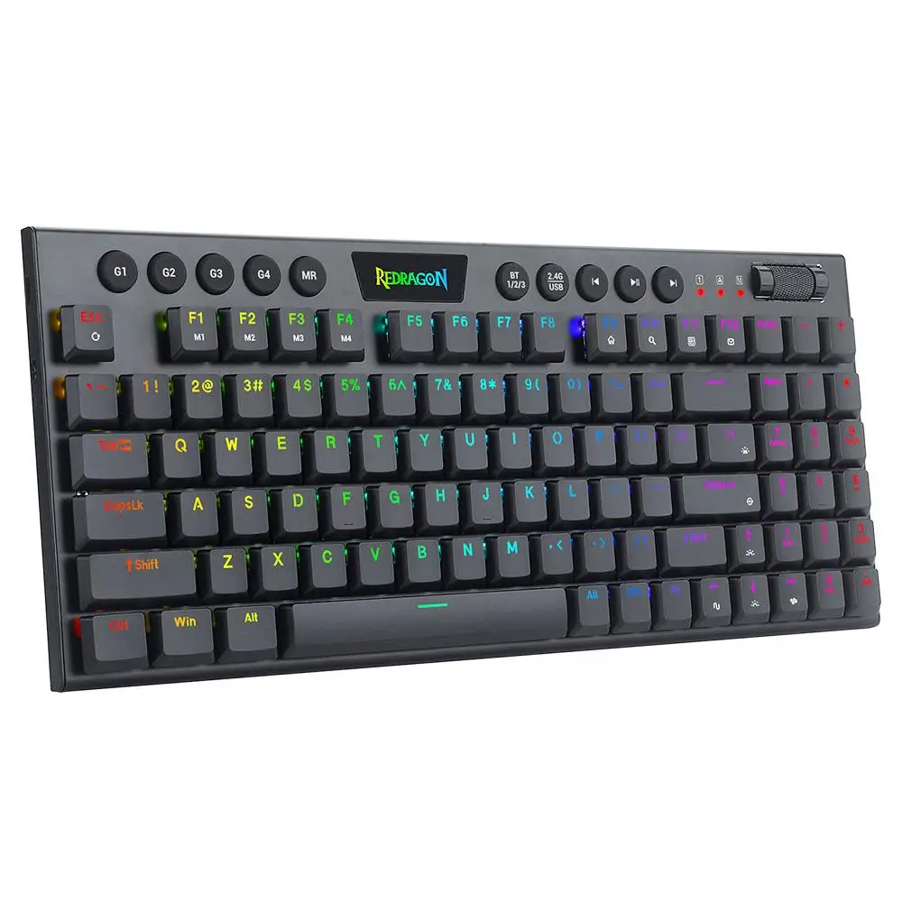 Redragon K625P-KBS Yi Pro Wireless Tri-Mode RGB Backlight Blue Switch Computer Number Mechanical Keyboard