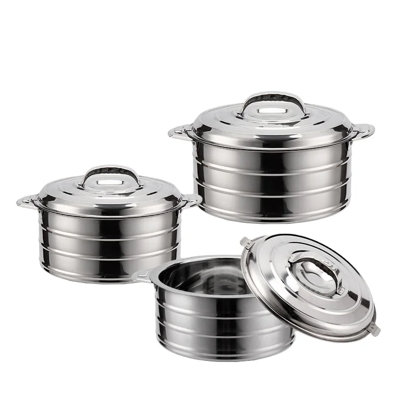 Stainless Steel Food Warmer Pot Casserole Food Storage Casserole Food Warmer Set For Kitchen