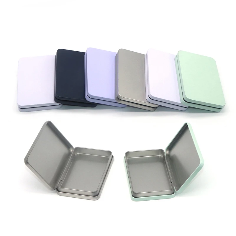 Manufacturers custom Reusable small metal hinge packaging tin box