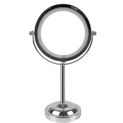 2022 Amazon Hot Saleling 360 Degree Rotation LED Makeup Mirror Double Sided Round 3X Magnification LED Lighted Mirror