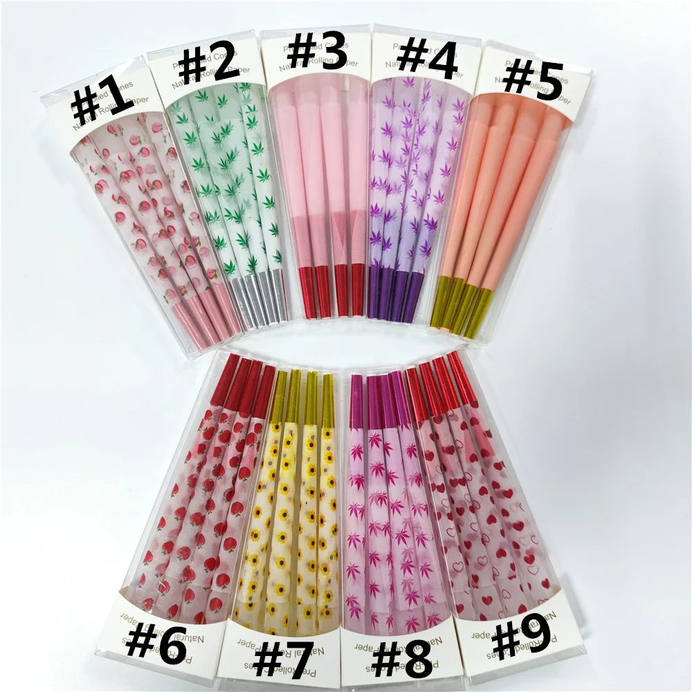 
Customized flavoured natural pre rolled king size paper cones for hemp papers smoking 