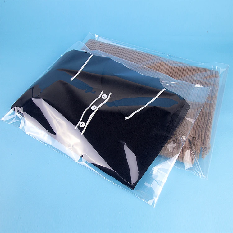 Custom Logo Print Garment Clothes Packaging Clear Transparent Self adhesive Opp Plastic Bags