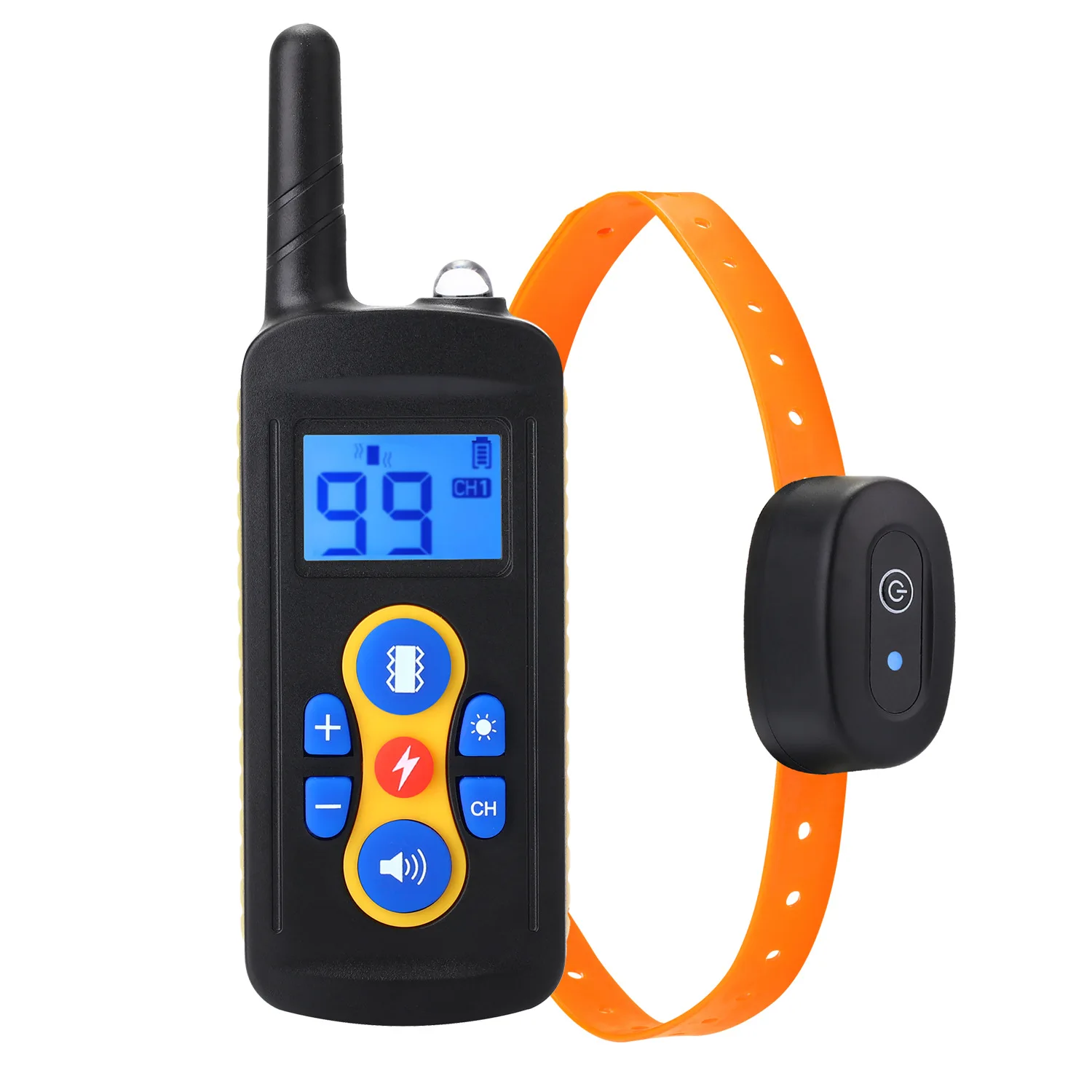 Amazons Online Pet Training Products Rechargeable Beeper/Vibration/Static Shock/LED IPX6 Prong Pet Dog Training Collar