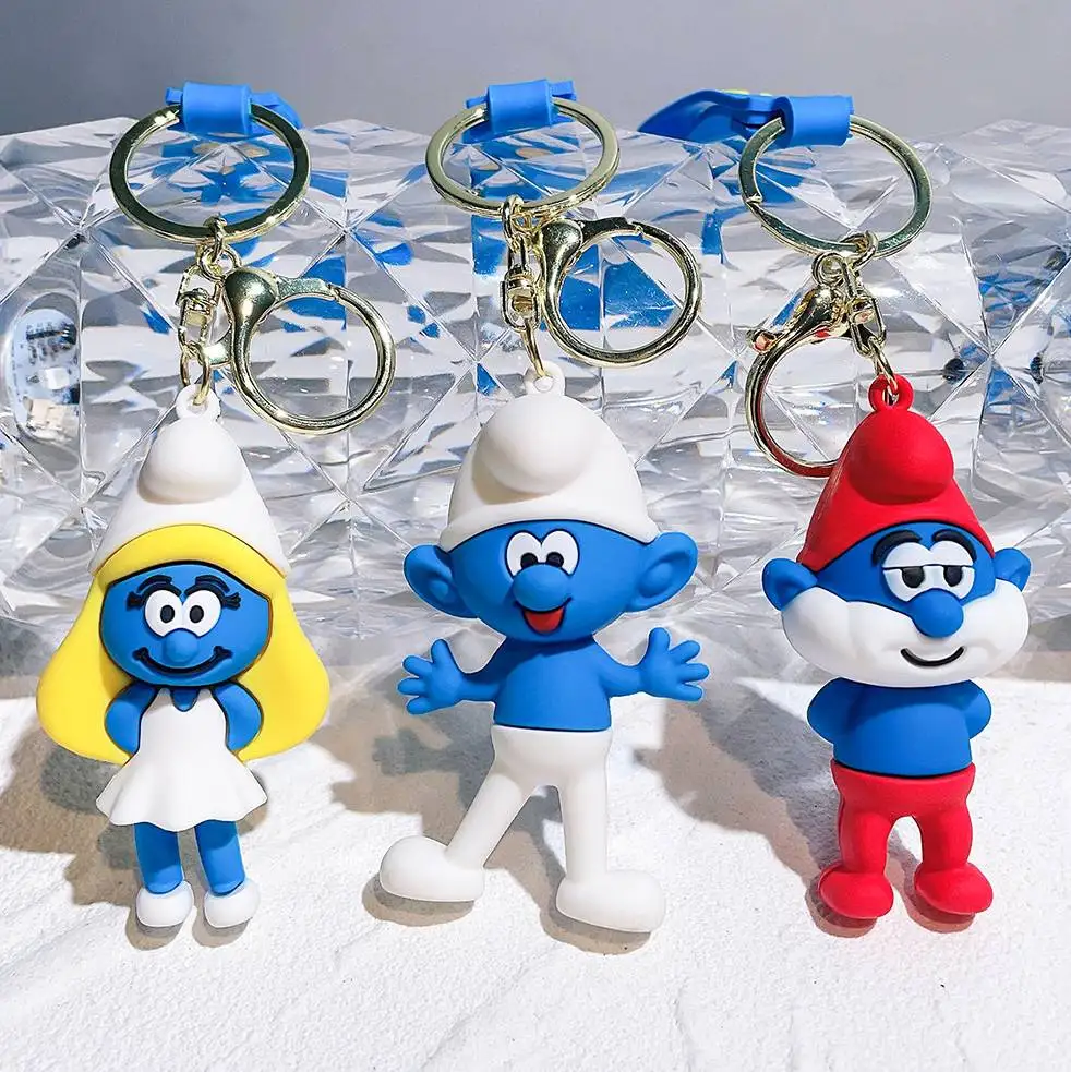 Фэнтезийный анимационный фильм Smurfss игрушка брелок продвижение оптом ПВХ аниме аксессуары силиконовая кукла маленький подарок кулон