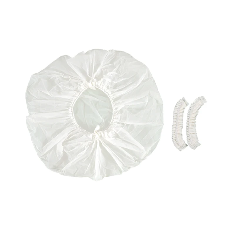 Customized 100% compostable Biodegradable Eco Friendly Waterproof Transparent Disposable shower Hair Cover For Hotel Travel