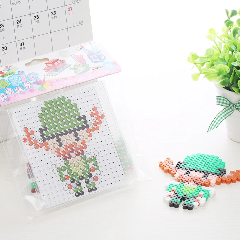 Factory Direct Supply Diy Beads Kit Puzzle Game Ironing Beads Kids Diy Toys 5mm Colorful Perler Hama Beads For Children