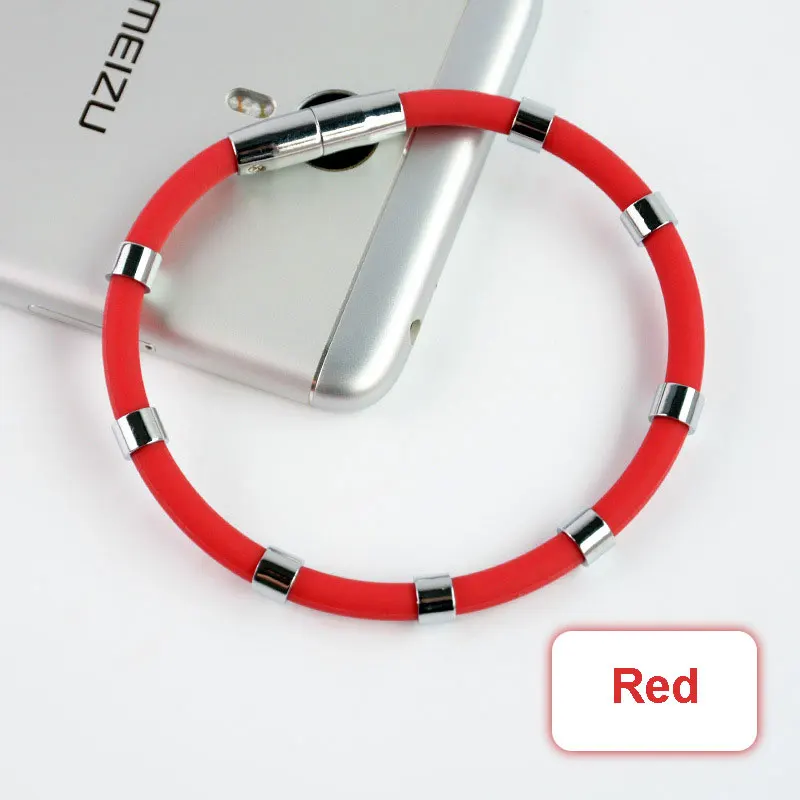 Custom promotional silicon rubber bracelet magnetic negative ion balance silicone wristband