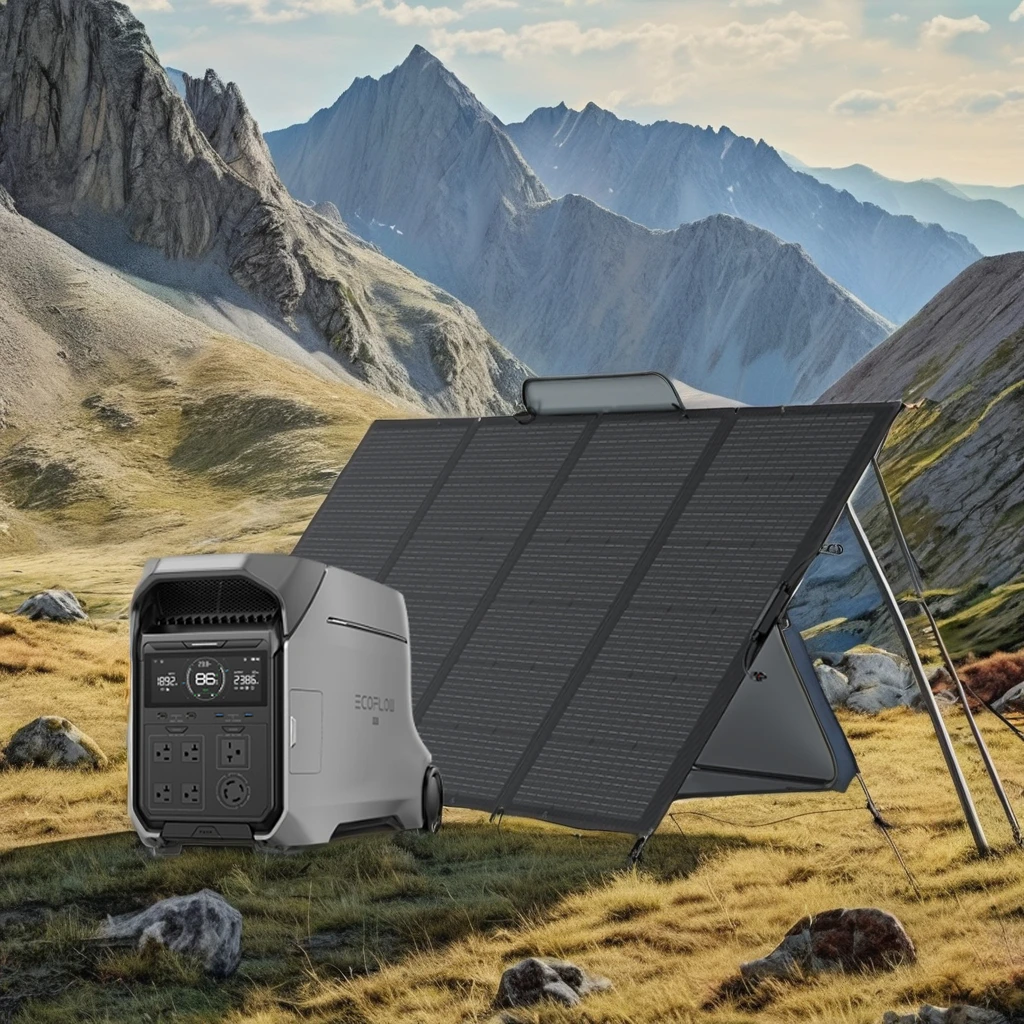 EcoFlow DELTA Pro3 Portable Power Station Two 400wSolar Panels MPPT Remote Pure Sine Wave 4000W EU Including Cigar Lighter Solar