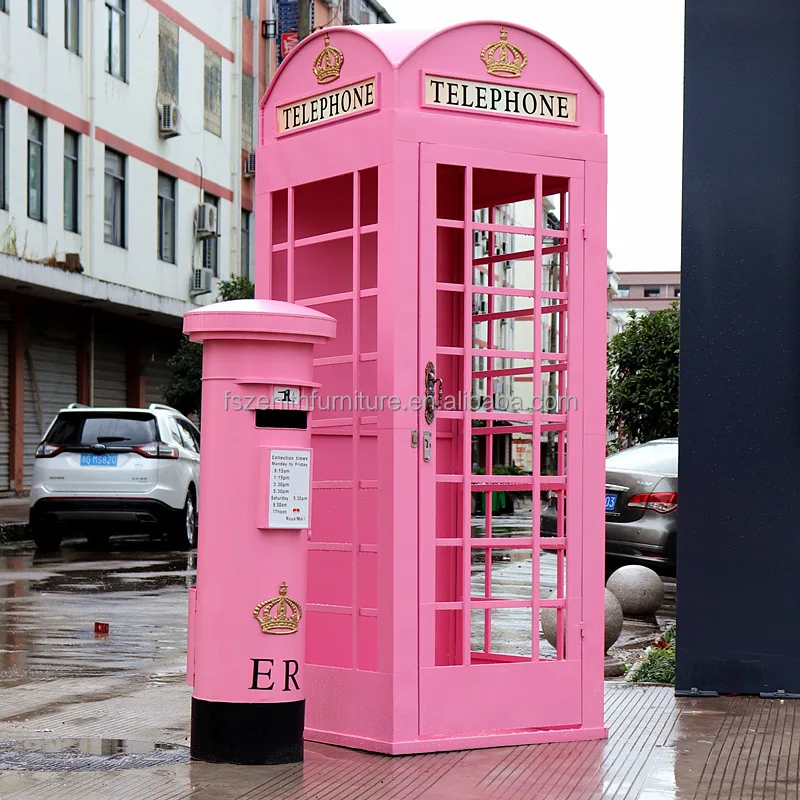 Wholesale British Pink Telephone Box Phone Box Pillar Bath Phone Kiosk Telephone Booth
