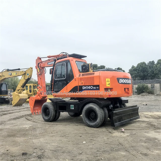 Экскаватор doosan DH140W-7 колесный экскаватор с хорошим ковшом Экскаватора и шиной для продажи