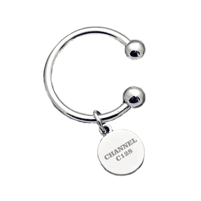 promotion metal pet tag horseshoe keychain  dog tag with laser engraved logo