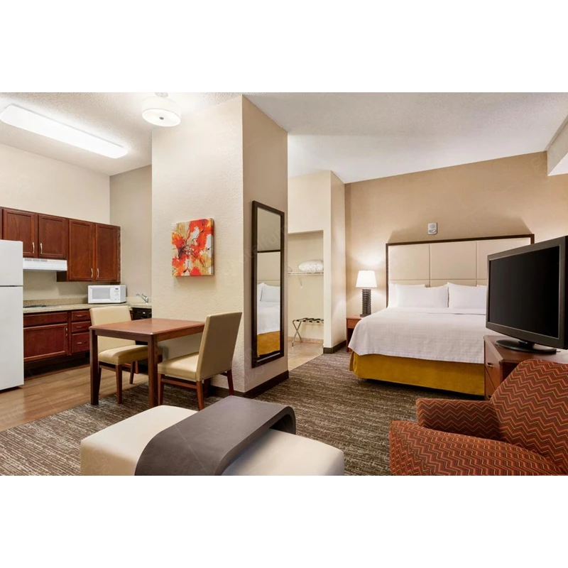 
Antique Style Wood Hotel Apartment Furniture Bedroom Sets For 3 Star Hotel Used 