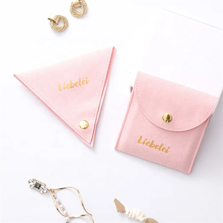Special Triangle shape  suede pouch for jewelry packaging factory directly