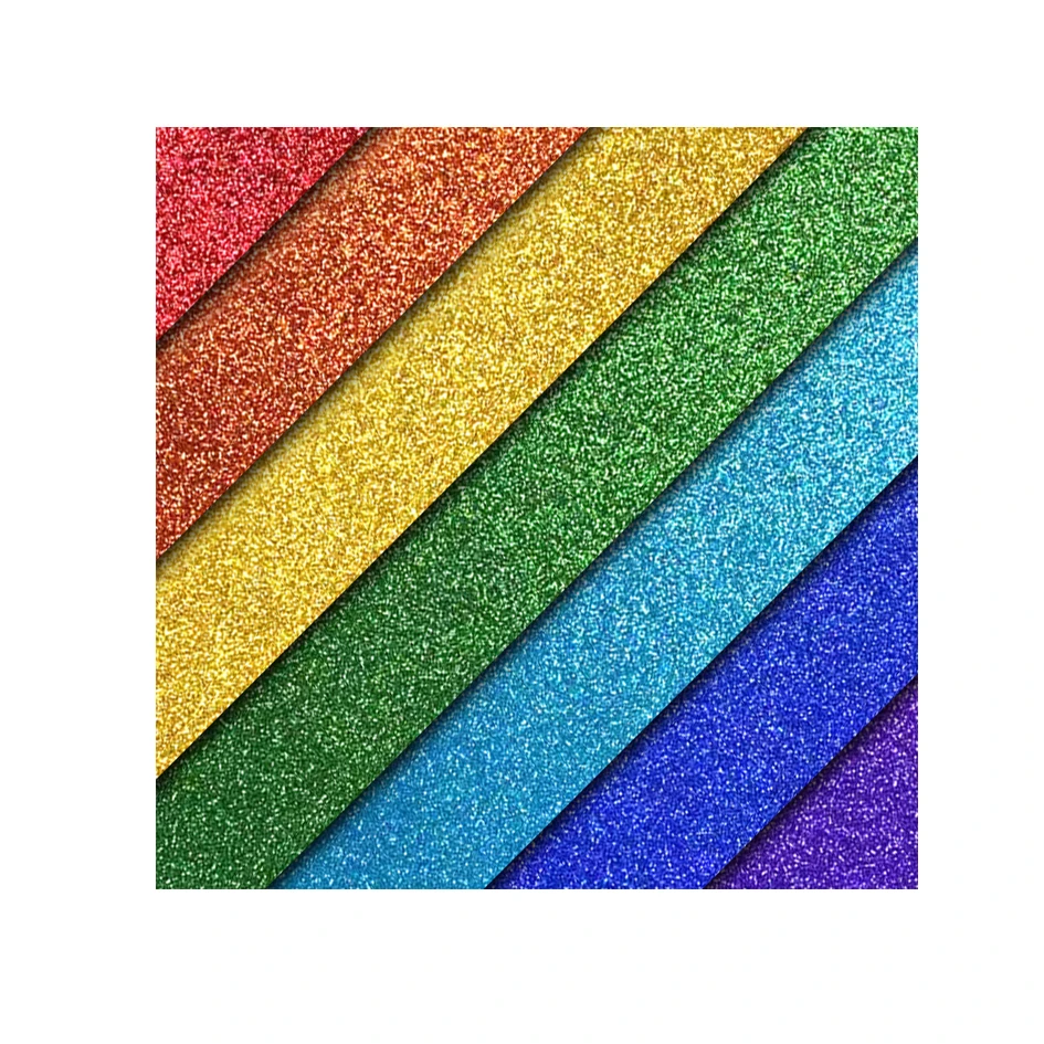 High quality 250gsm christmas card diy glitter card gorgeous rainbow glitter craft paper