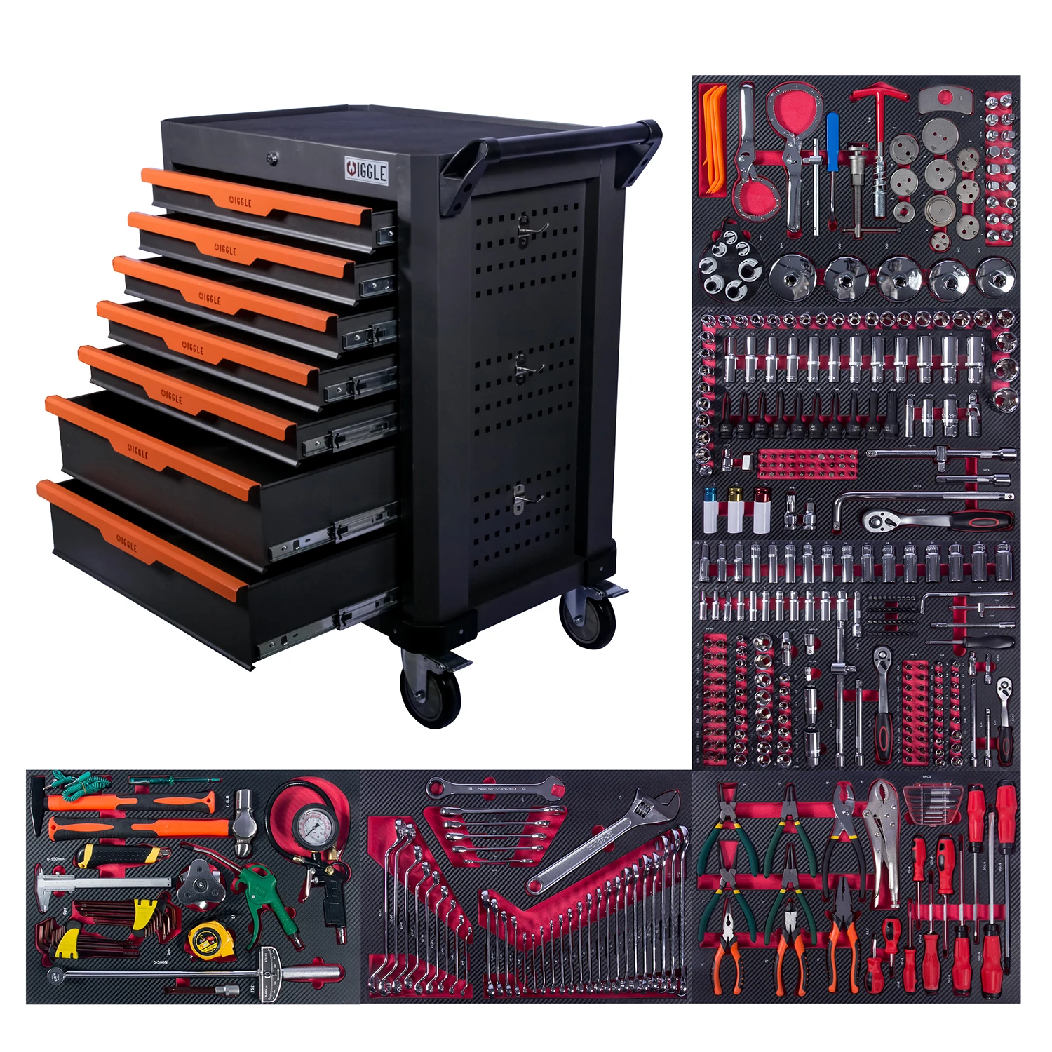 Mechanical tools trolley complete toolbox with 404pcs tools