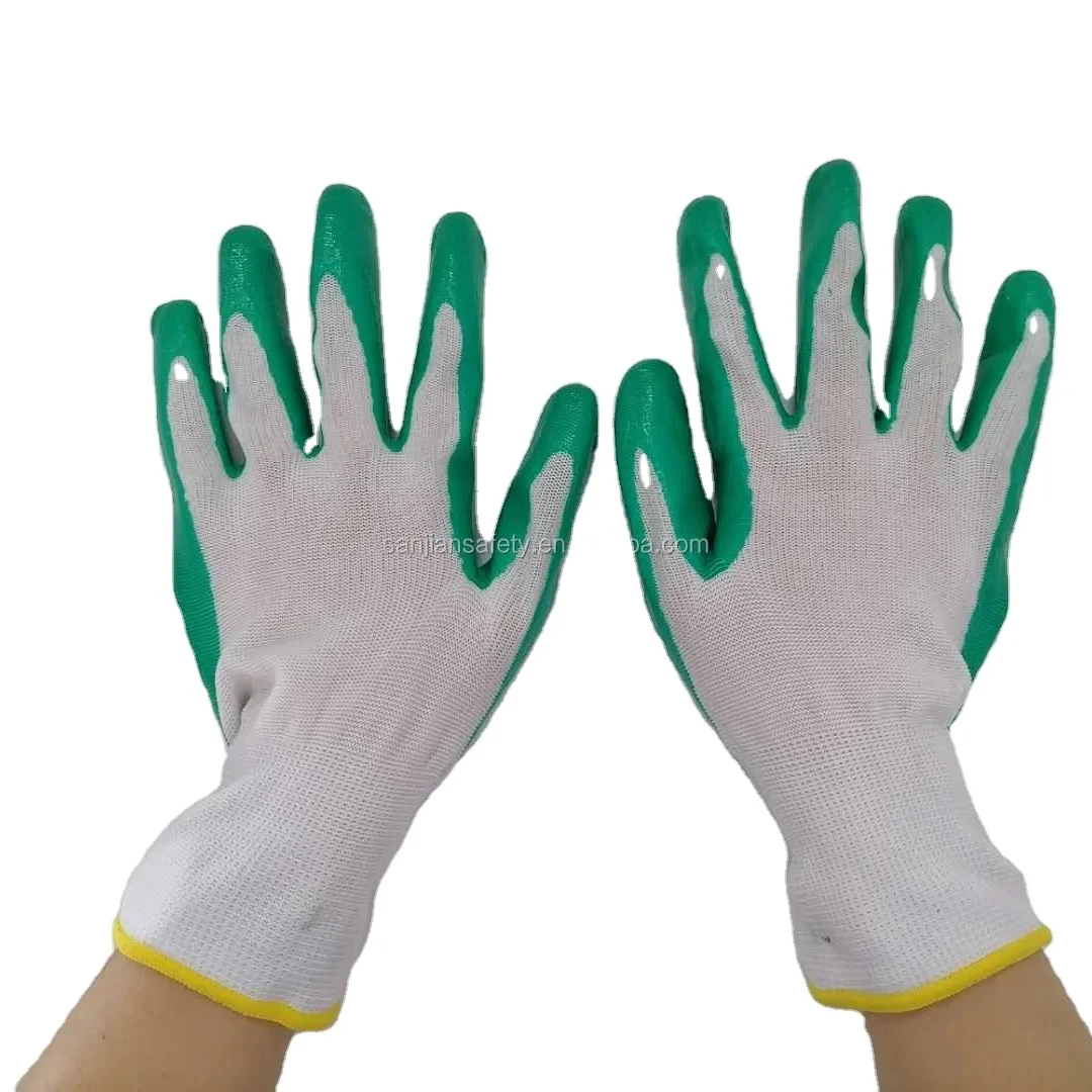 Custom Logo Sandy Nitrile Cut Resistant Glove Top Quality Coated Oil Resistant Waterproof Nitrile Garden Gloves