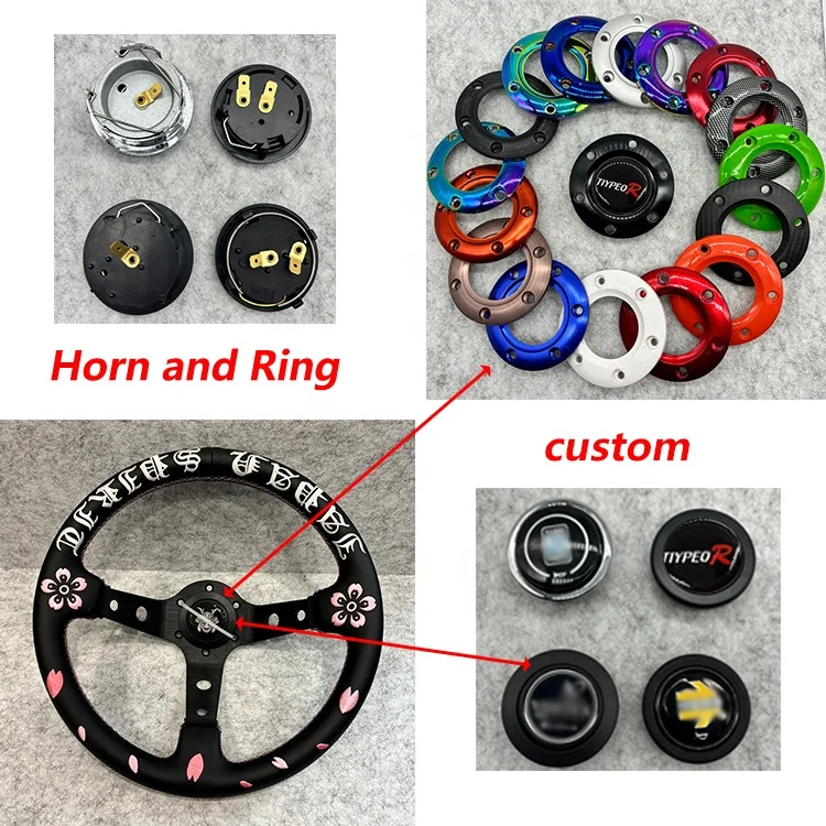 TIYPEOR 320mm 350mm customizable embroidery and logo JDM racing modified steering wheel