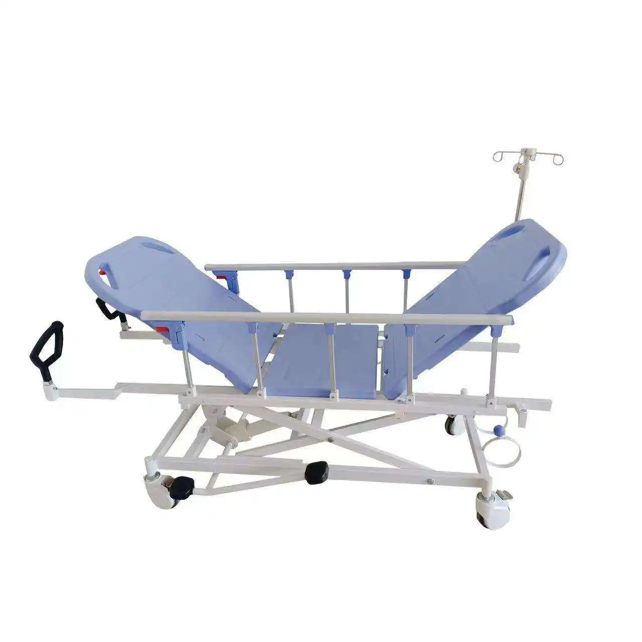 Hot sale bule color medical hydraulic emergency transport patient stretcher transfer hospital ambulance trolley bed