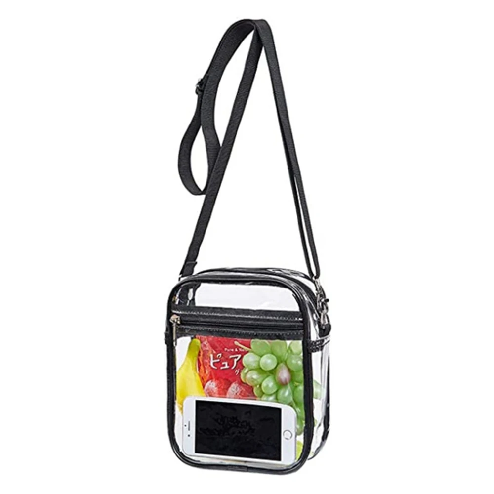 Wholesale Waterproof Zipper PVC Crossbody Bag Clear Purse Shoulder Messenger Bag Beach Vocation Transparent PVC Stadium Bag