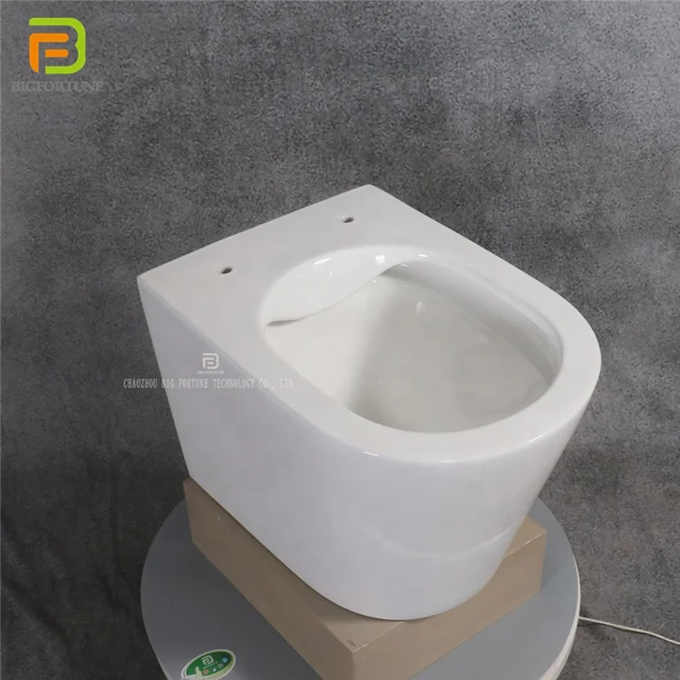 Hot Sale Ceramic Floating Toilet Commode Round Wc Wall Mounted Toilet White Bathroom Rimless Wall Hung Toilet