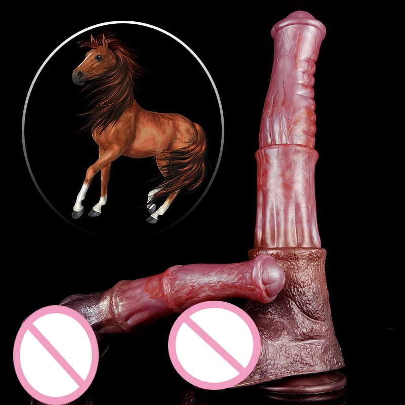 YOCY Big Horse Dildo Silicone Soft Animal cock Realistic Penis Huge Testis Adult Sex Toys For Women Massage Anal Plug Supplies