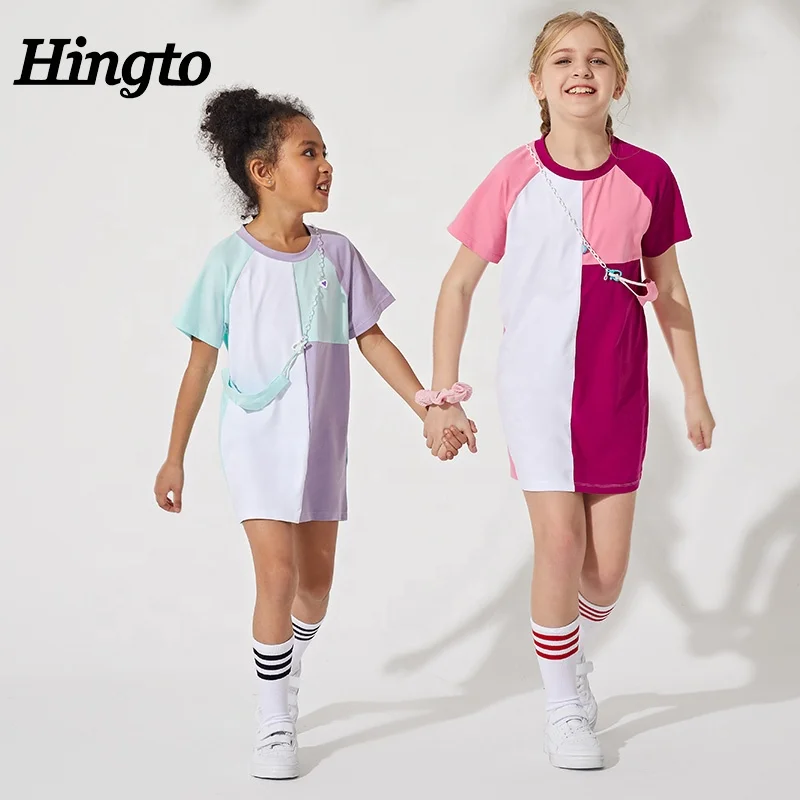 Детское однотонное Спортивное платье на заказ, Летняя короткая футболка для маленьких девочек, Однотонная футболка для девочек, платья для девочек