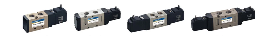 
LVF series dc 24v solenoid flow control 5/2 way pneumatic valve 