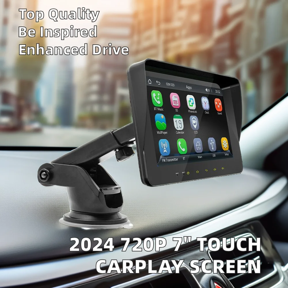 2024 New Arrival 720P 7 Inch IPS Touchscreen Carplay Navigation Portable Android Auto TV Combination