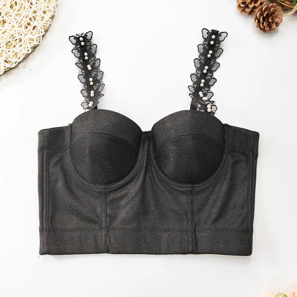 Wholesale Crop Women Sleeveless Strapless Solid Cami Tank Girls Butterfly Bustier Corset Bar Top Corsets Femme Korset Per Femra