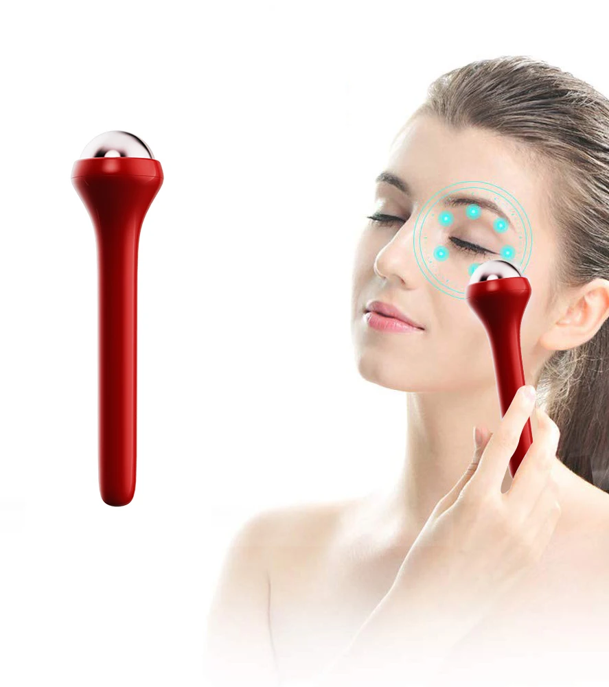 Portable Double Head Usable Eye Face Cream Stick Wand Skin Care Beauty Tool Facial Massage Roller Cosmetic Spoon