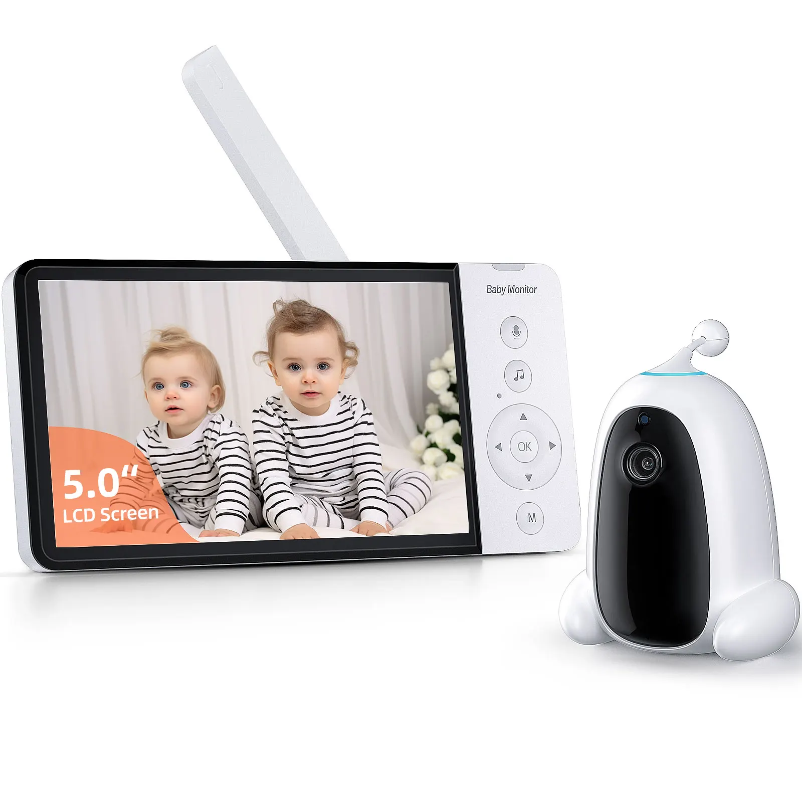 5 inch Sound Detection 720p Camera Video Audio Baby Monitors With Camera and Audio 720P Baby Camera Babyfoon