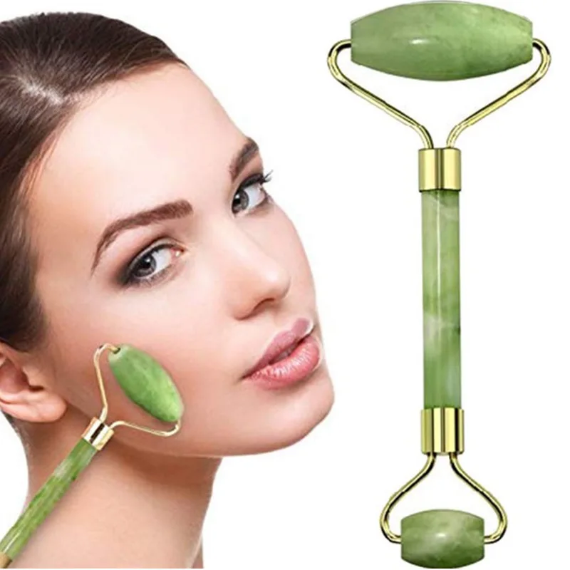 Natural Stone Massager Guasha Scraper Board Jade Roller Massage Face Gua Sha Scraping Tools Microniddle Roller Facial Massager