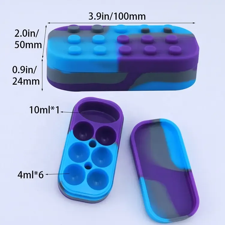 Custom logo 6+1 Silicone Container Tobacco Storage Jars Dry Herb Smoke Shop Products Smoking Accessories
