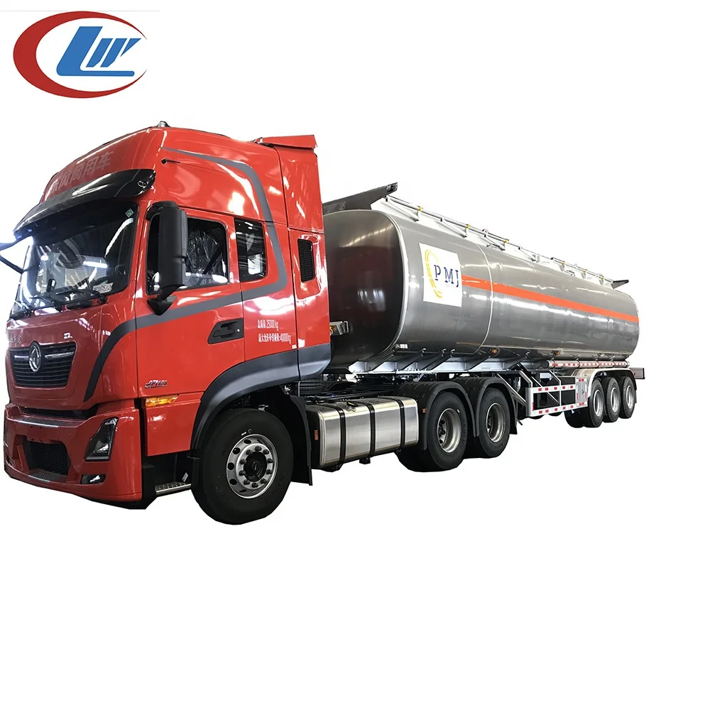 High quality ALUMINUM alloy  /Stainless Steel 46000 Liters Oil Tanker Trailers For Sale
