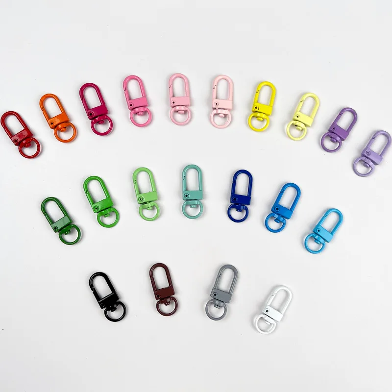 Custom Metal Colorful Painted Door Hook Keychain - Spring Clip Lobster Claw for DIY Craft Accessories and Charms