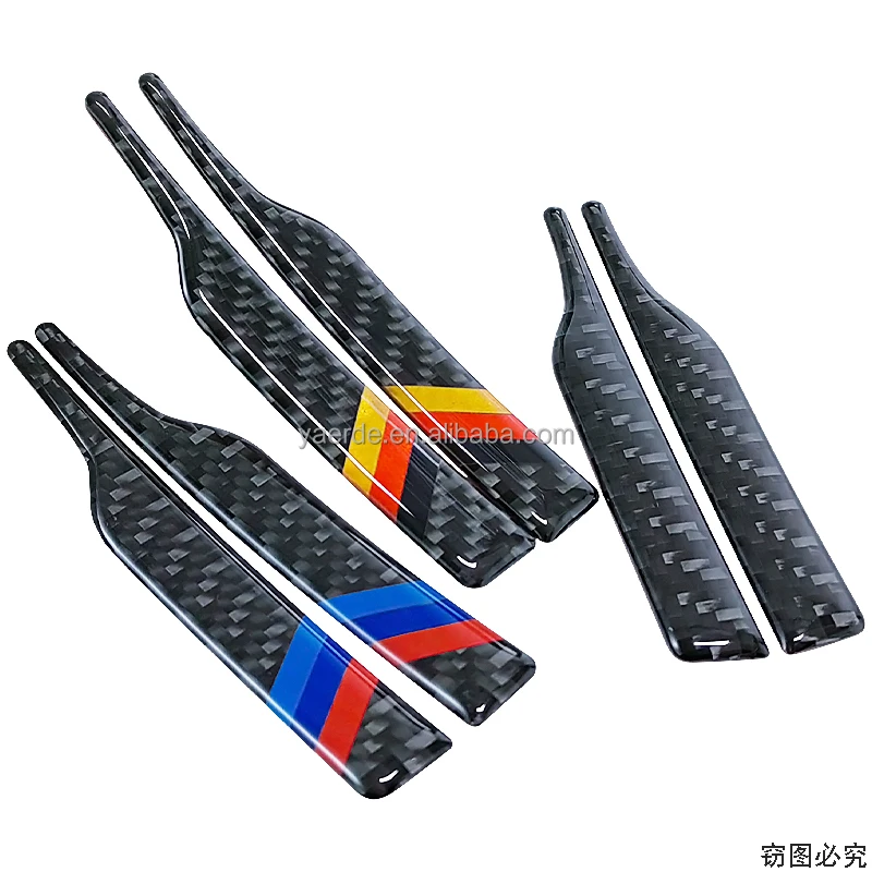 tricolor German flag colors Solid color carbon fiber Car carbon fiber mirror anti-collision scrape strip Car Stickers For BMW