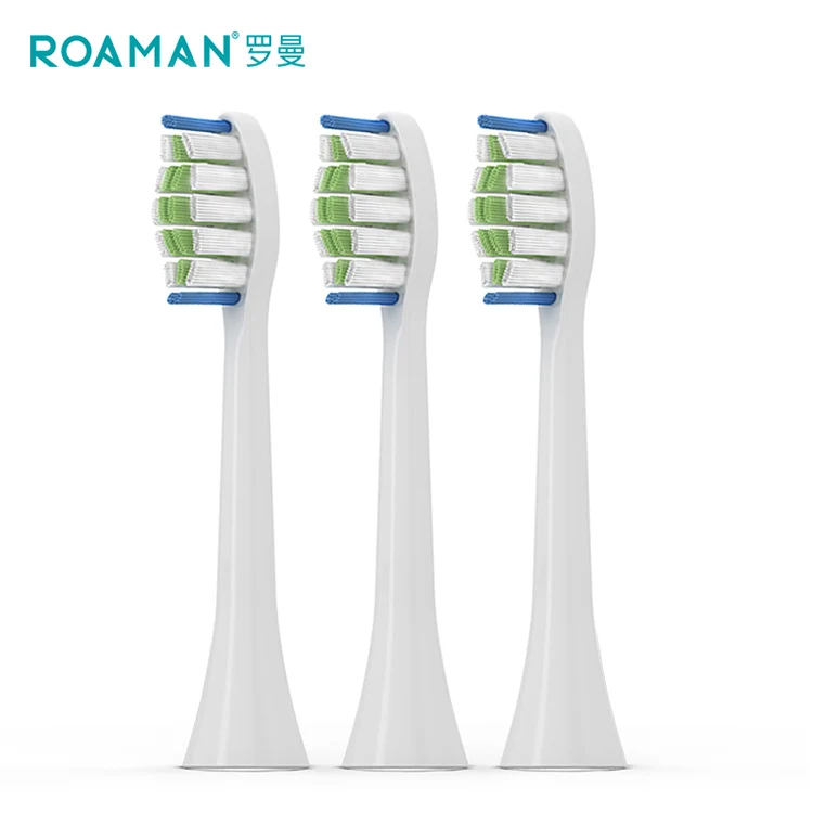 Wholesale Dupont nylon toothbrush head 3 pieces replaceable toothbrush heads