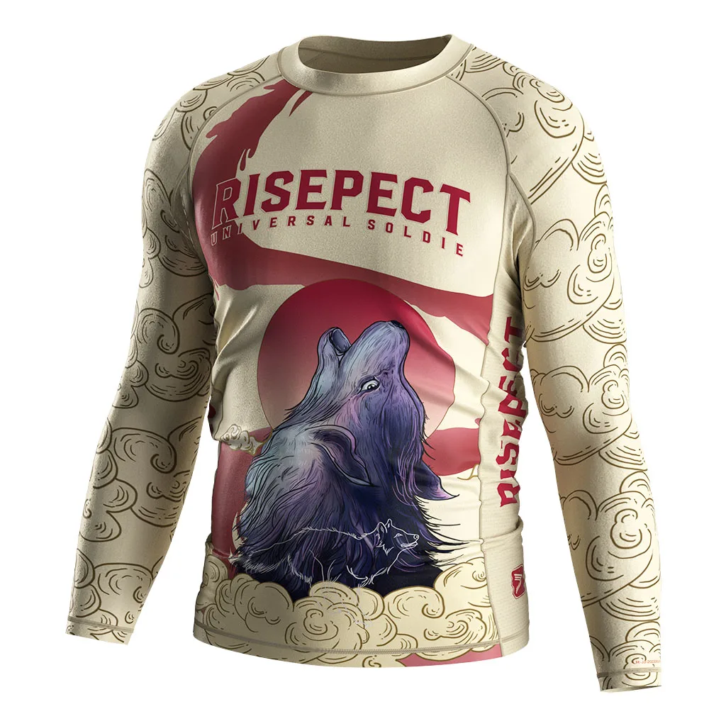 Wholesale Jiu Jitsu Mma Sublimated Side Mesh Men Compression Shirts Swimsuit Long Sleeve Rash Guard